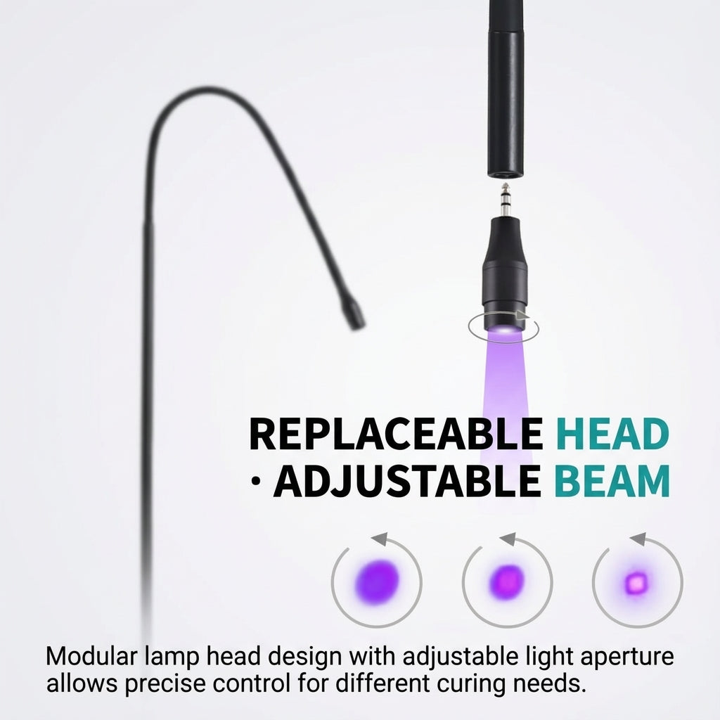 Fast Curing UV Lamp System 10W Eyelash Extension Beam Adjustable UV Glue Quick Cure 0.5-2s UV Lash Lamp