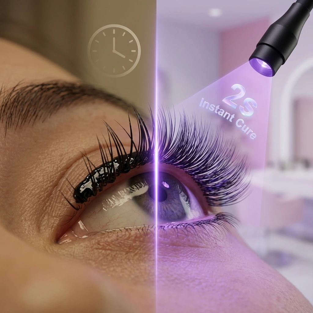 Fast Curing UV Lamp System 10W Eyelash Extension Beam Adjustable UV Glue Quick Cure 0.5-2s UV Lash Lamp