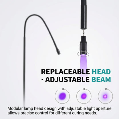 Fast Curing UV Lamp System 10W Eyelash Extension Beam Adjustable UV Glue Quick Cure 0.5-2s UV Lash Lamp