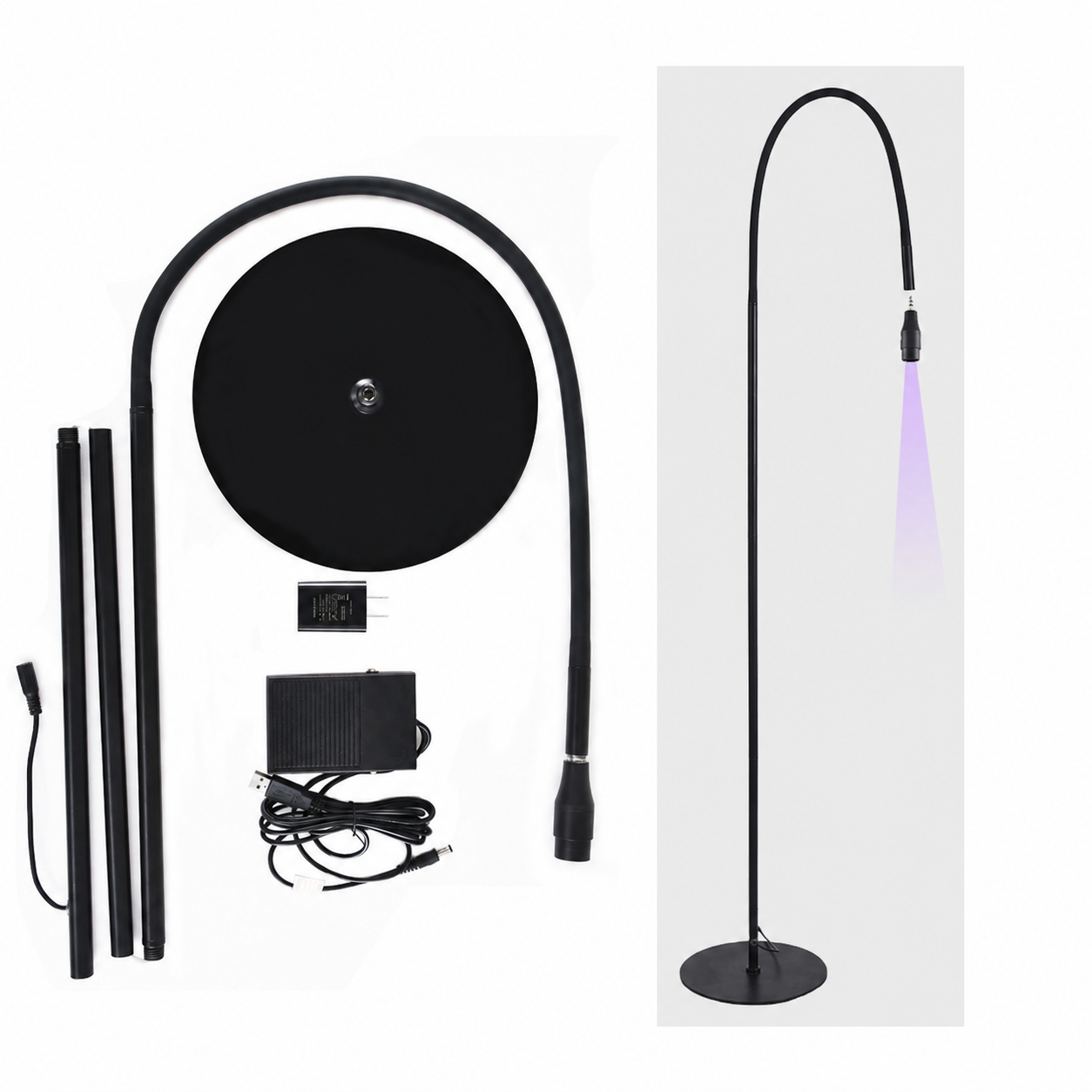 Fast Curing UV Lamp System 10W Eyelash Extension Beam Adjustable UV Glue Quick Cure 0.5-2s UV Lash Lamp