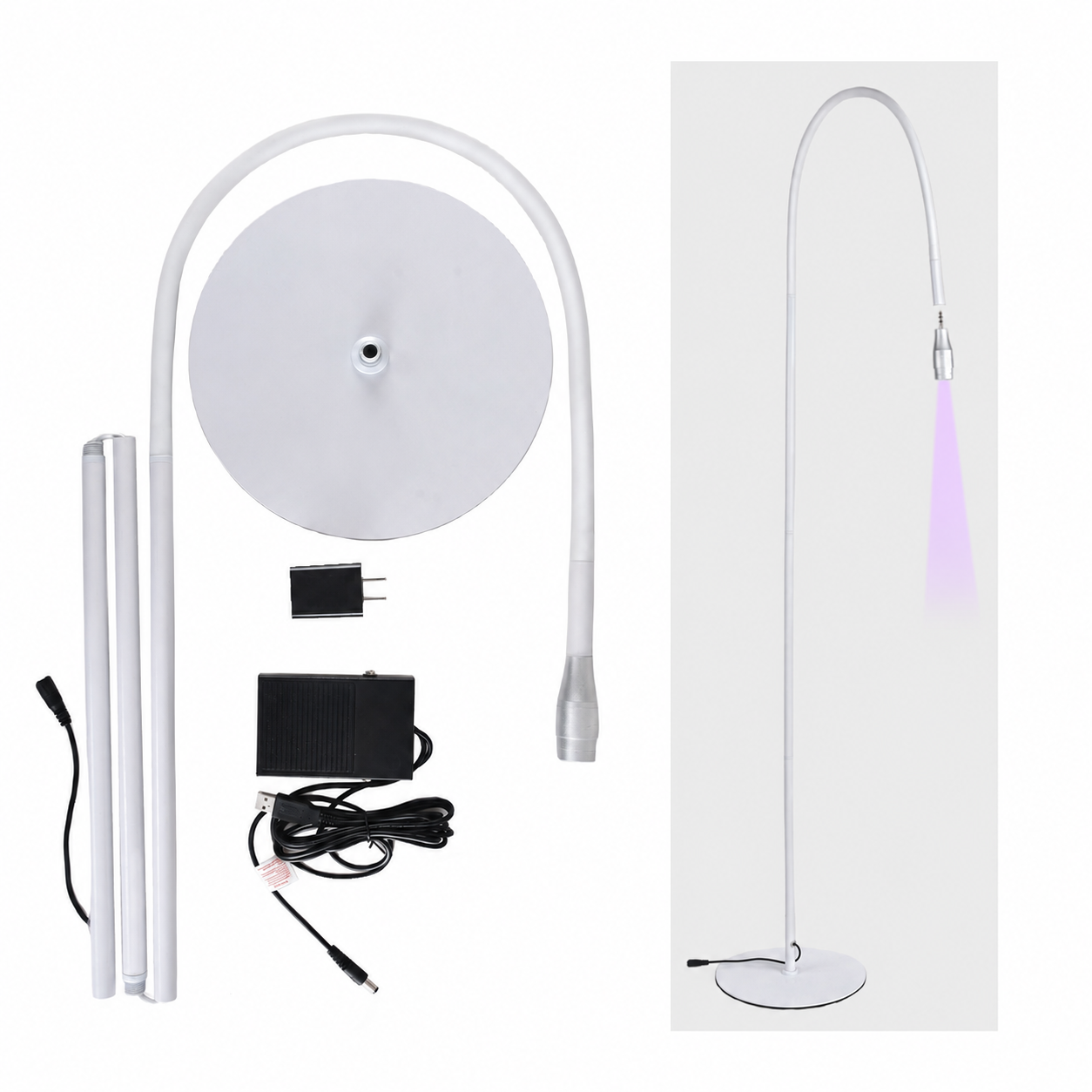 Fast Curing UV Lamp System 10W Eyelash Extension Beam Adjustable UV Glue Quick Cure 0.5-2s UV Lash Lamp